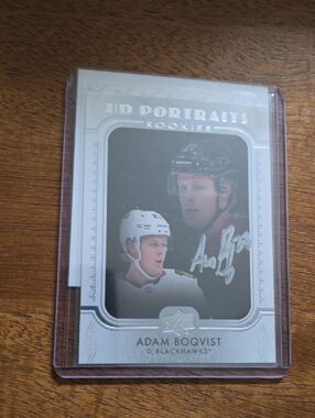 Adam Boqvist Upper Deck Portraits Rookies Signed Hockey Card -Chicago Blackhawks